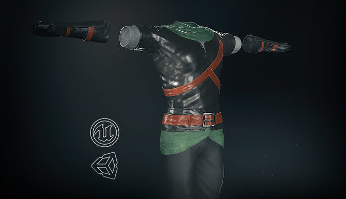 Male Medieval Outfit 2 Low-poly 3D model