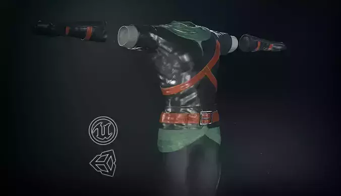 Male Medieval Outfit 2 Low-poly 3D model