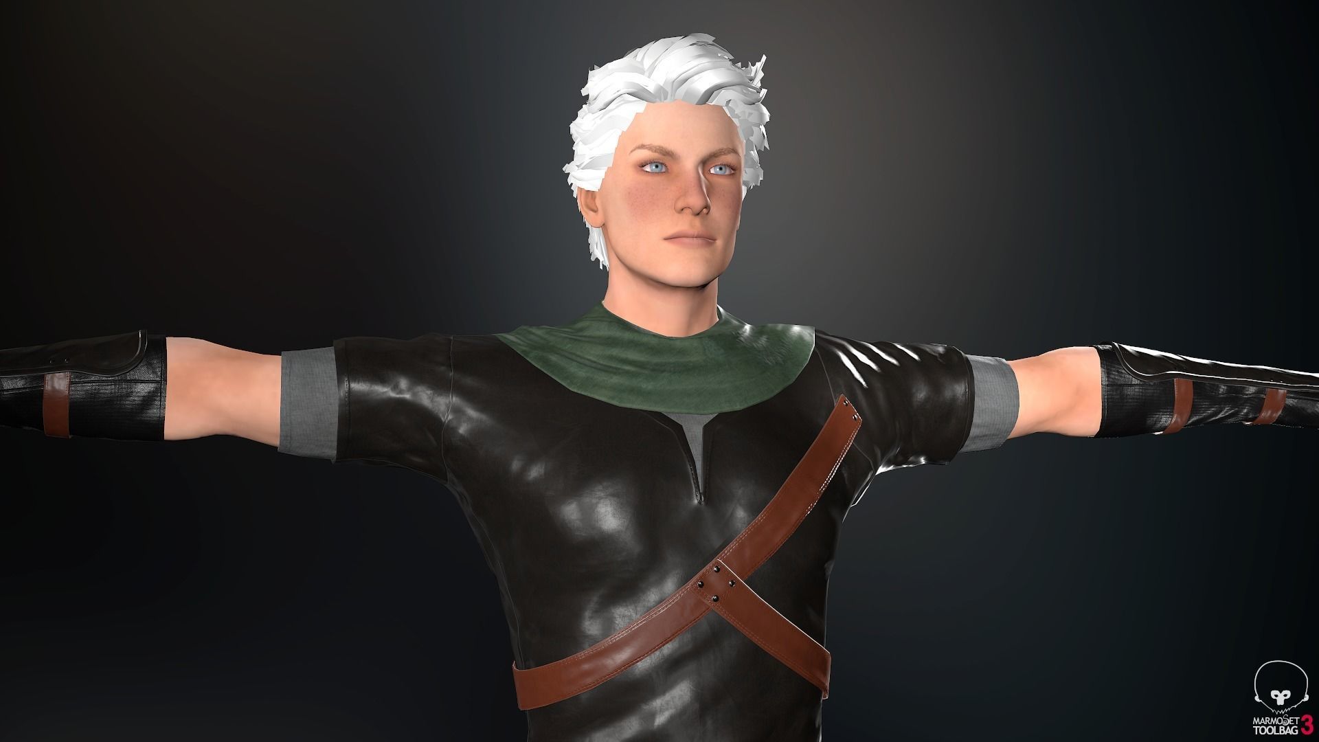 Male Medieval Outfit 2 Low-poly 3D model_2