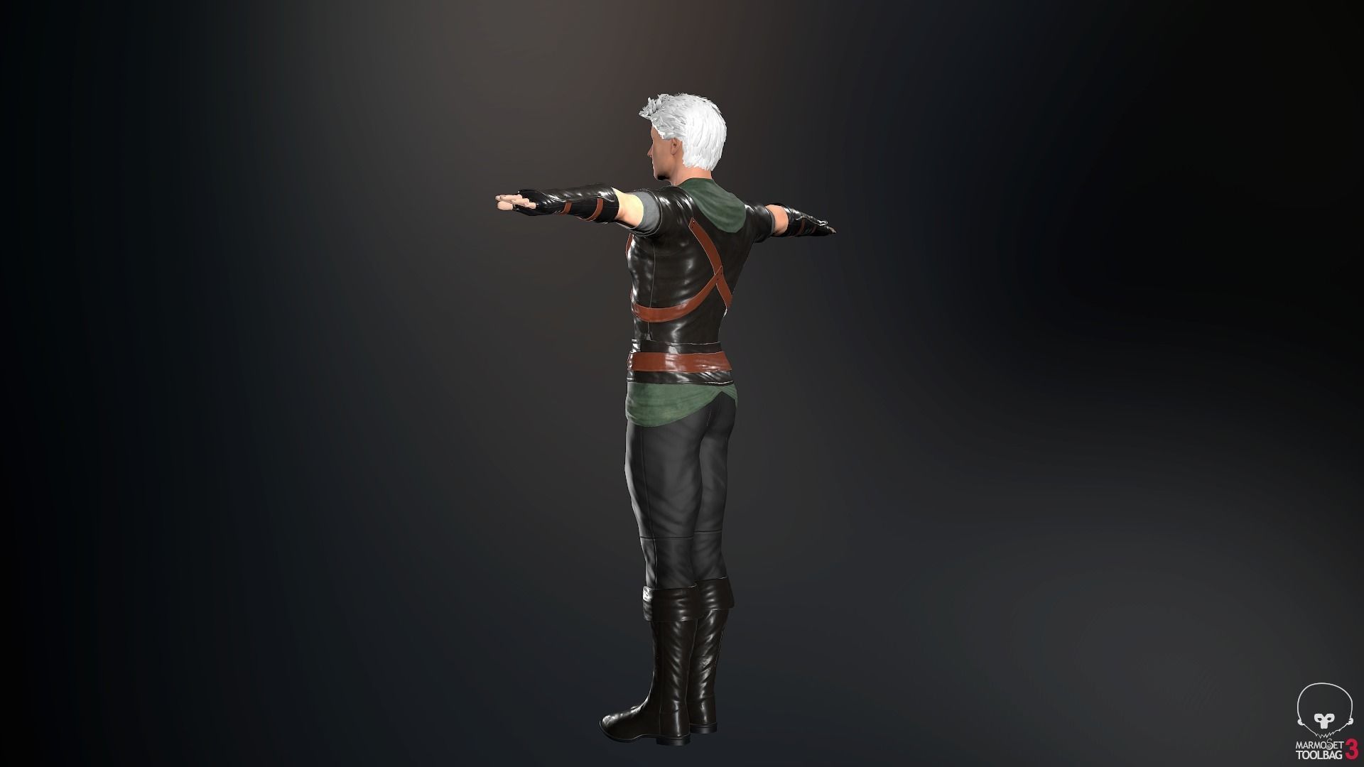 Male Medieval Outfit 2 Low-poly 3D model_6