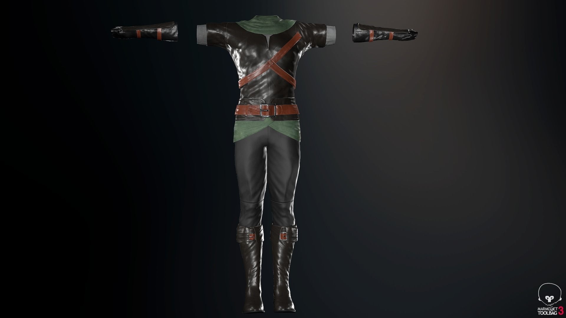 Male Medieval Outfit 2 Low-poly 3D model_54