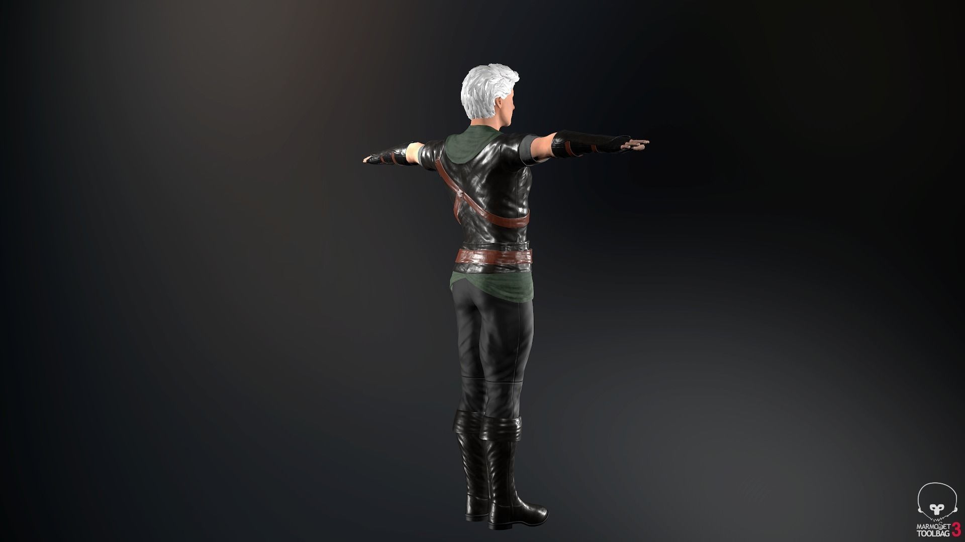 Male Medieval Outfit 2 Low-poly 3D model_7