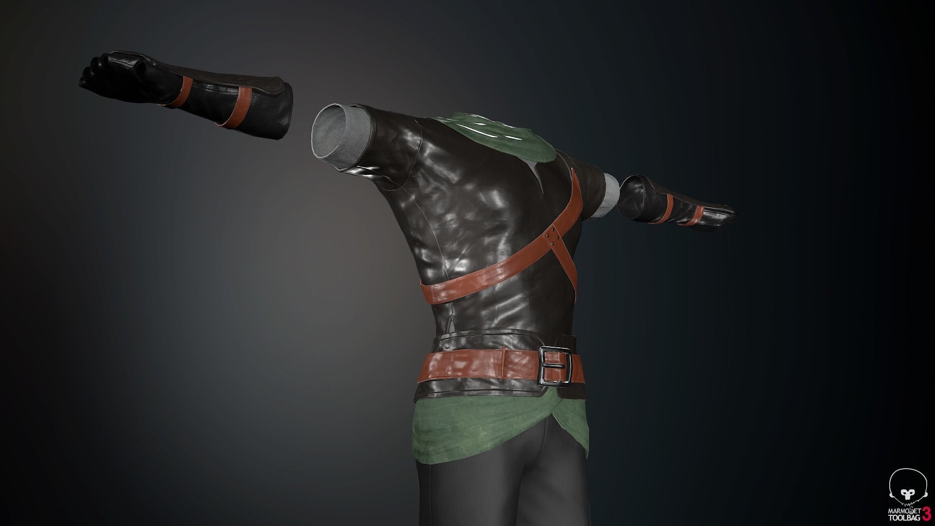 Male Medieval Outfit 2 Low-poly 3D model_60