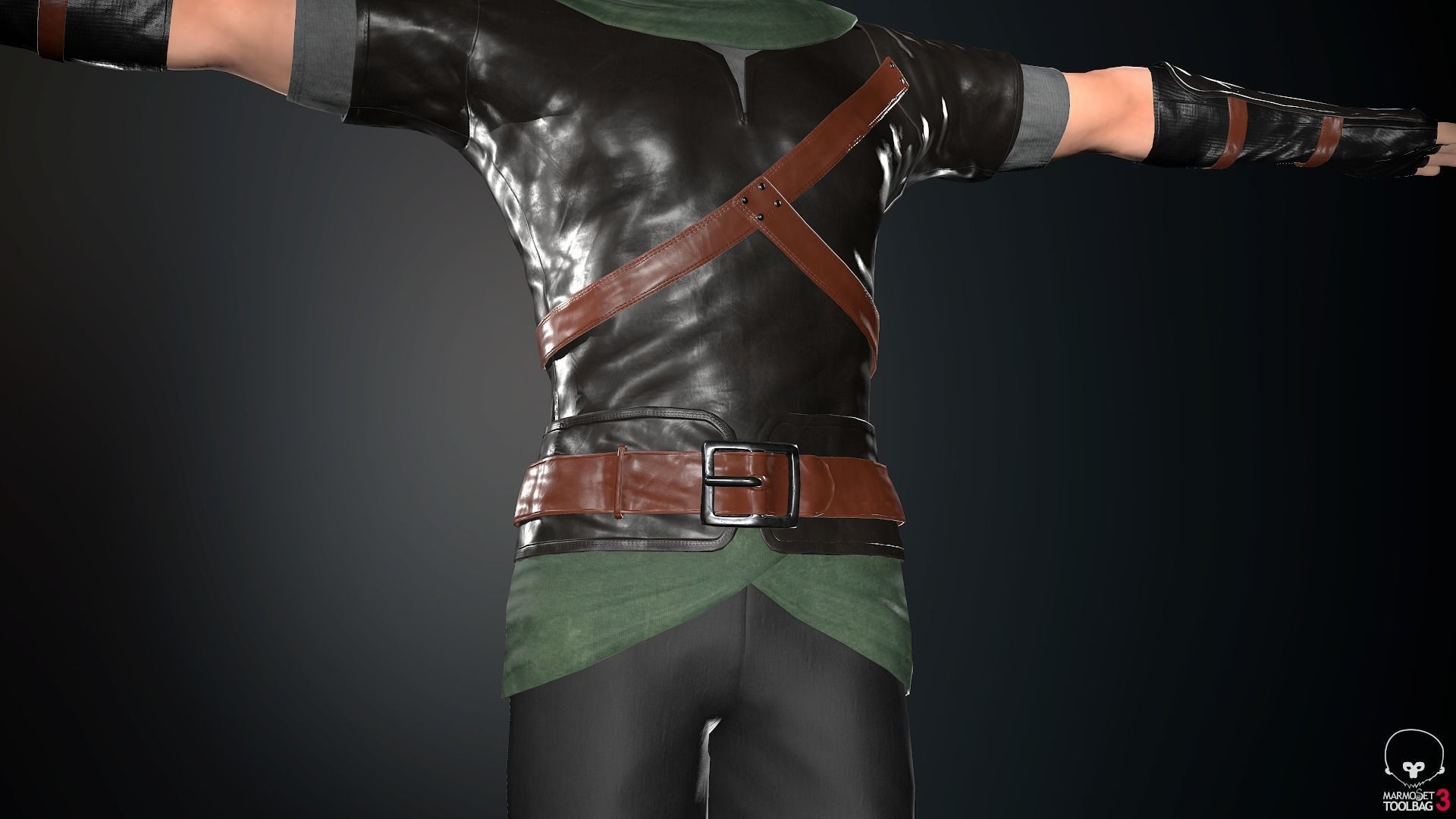 Male Medieval Outfit 2 Low-poly 3D model_35