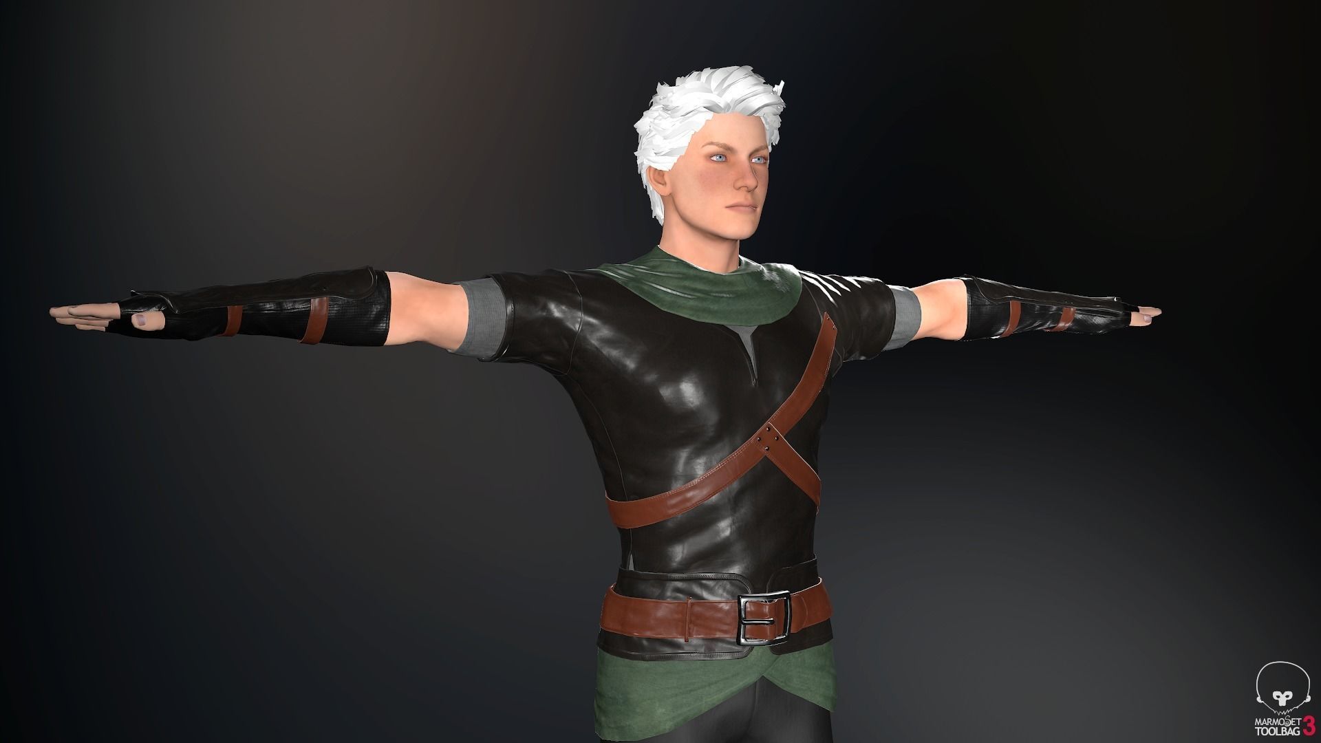 Male Medieval Outfit 2 Low-poly 3D model_9