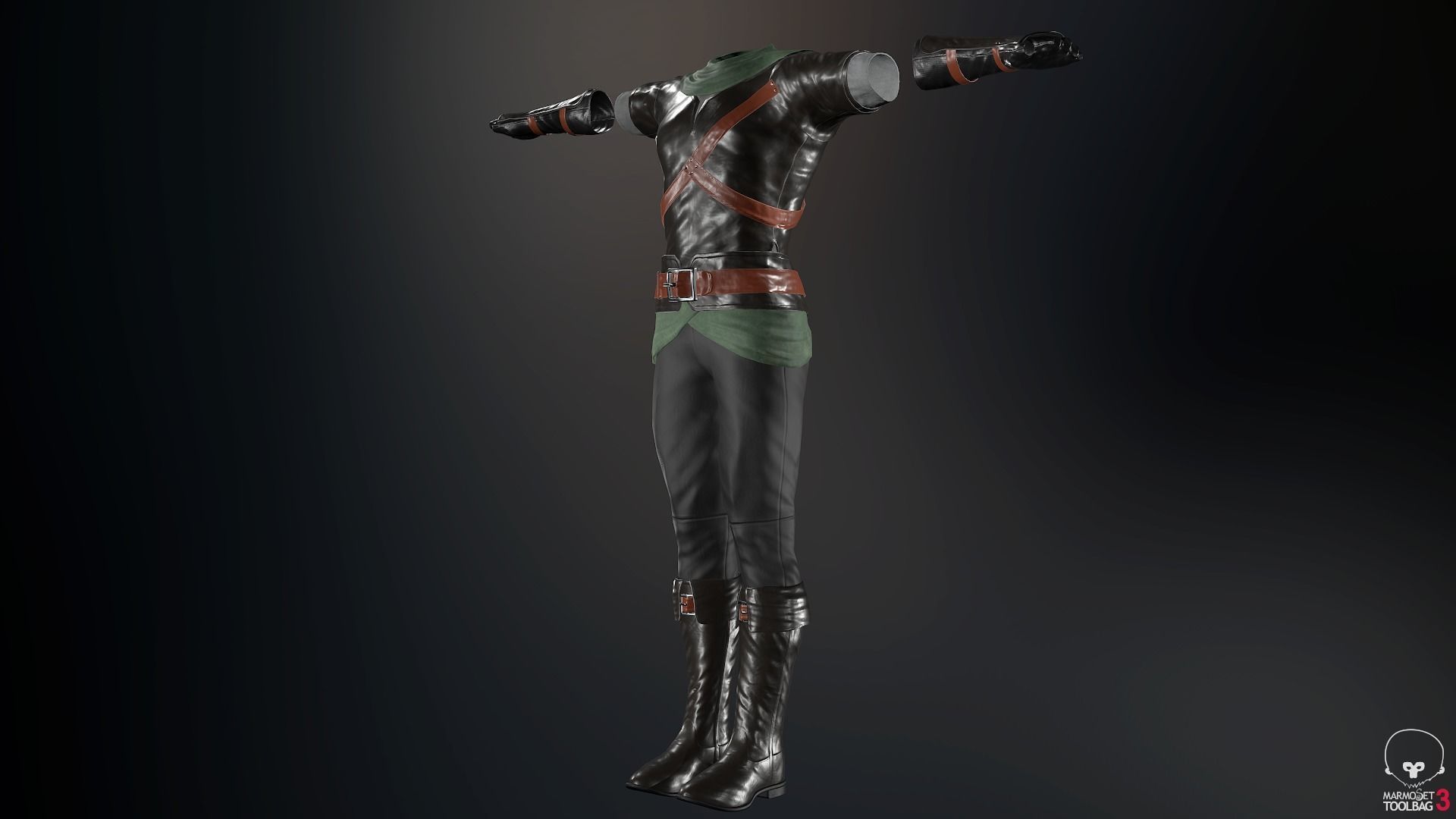 Male Medieval Outfit 2 Low-poly 3D model_55