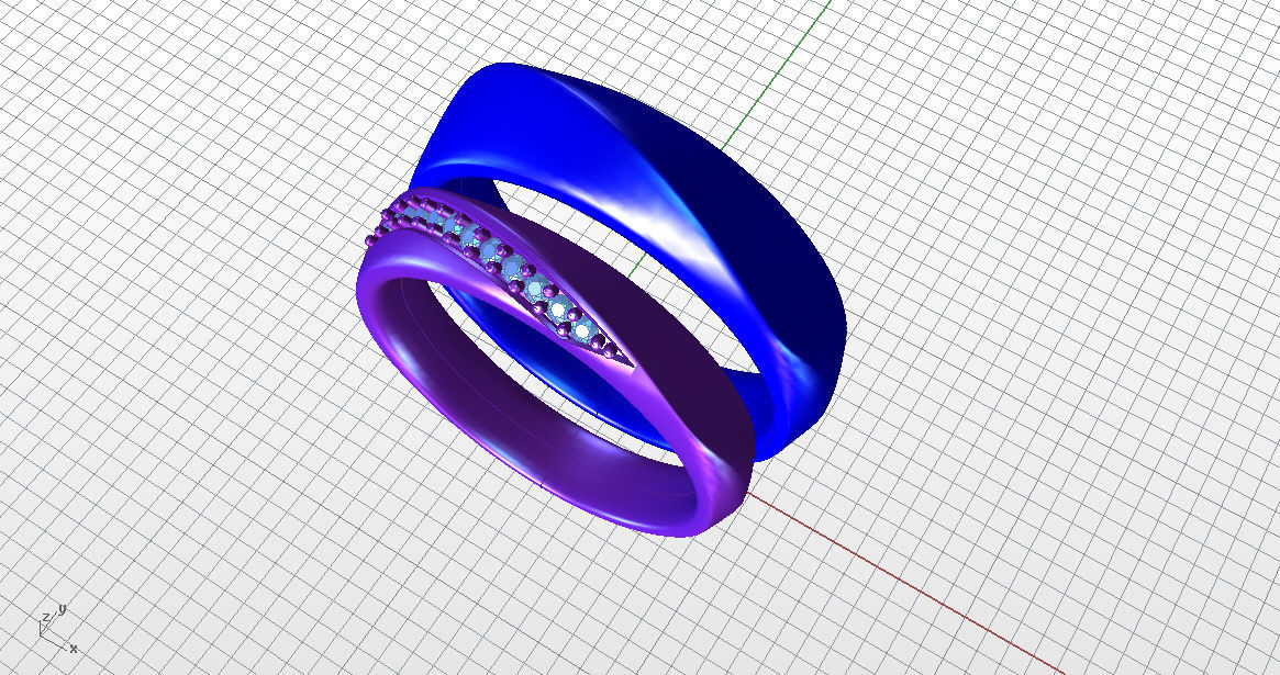Couple ring 003 cad file 3D print model_1