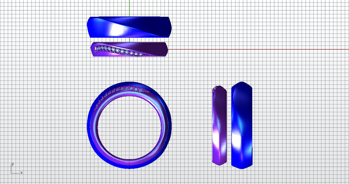Couple ring 003 cad file 3D print model_2