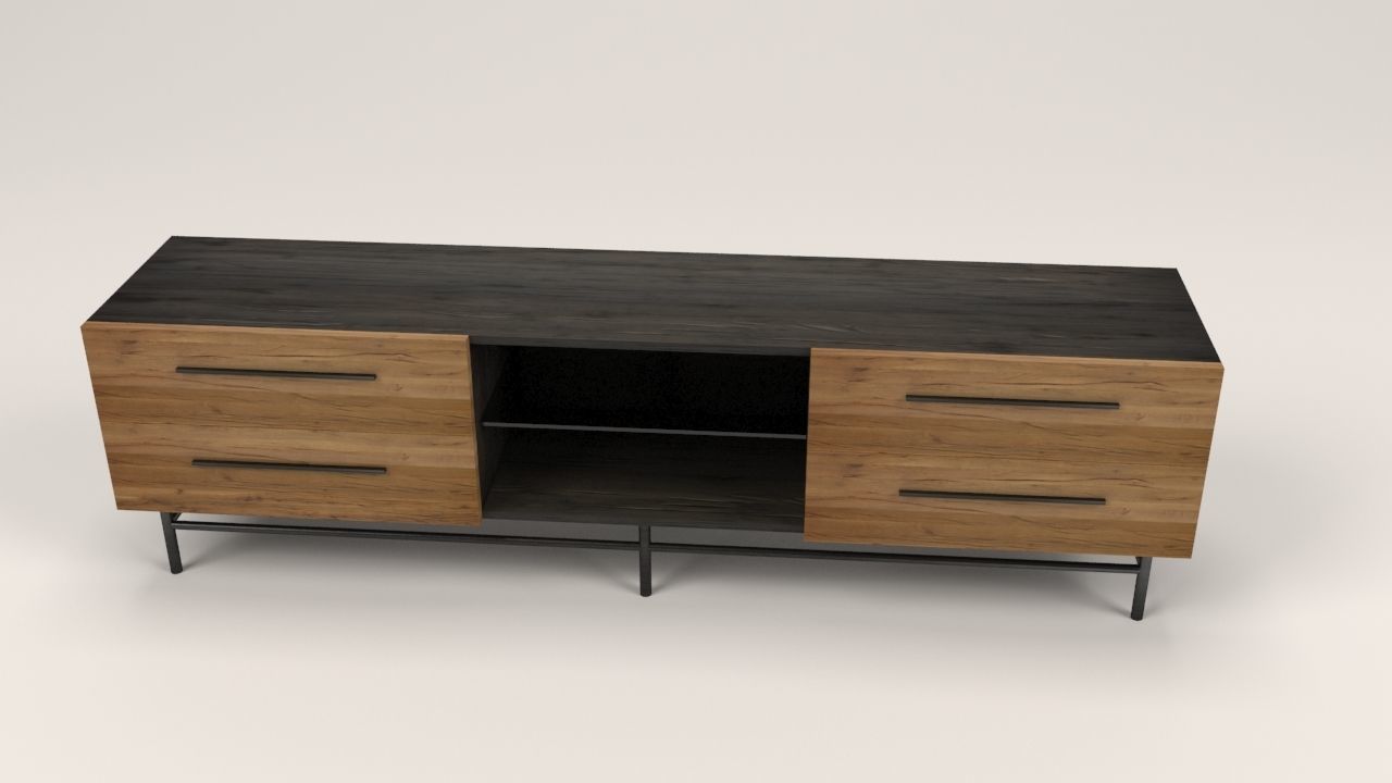 Arimo TV cabinet with drawers Low-poly 3D model_12