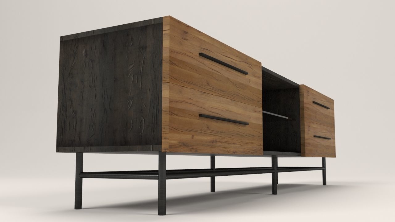 Arimo TV cabinet with drawers Low-poly 3D model_4