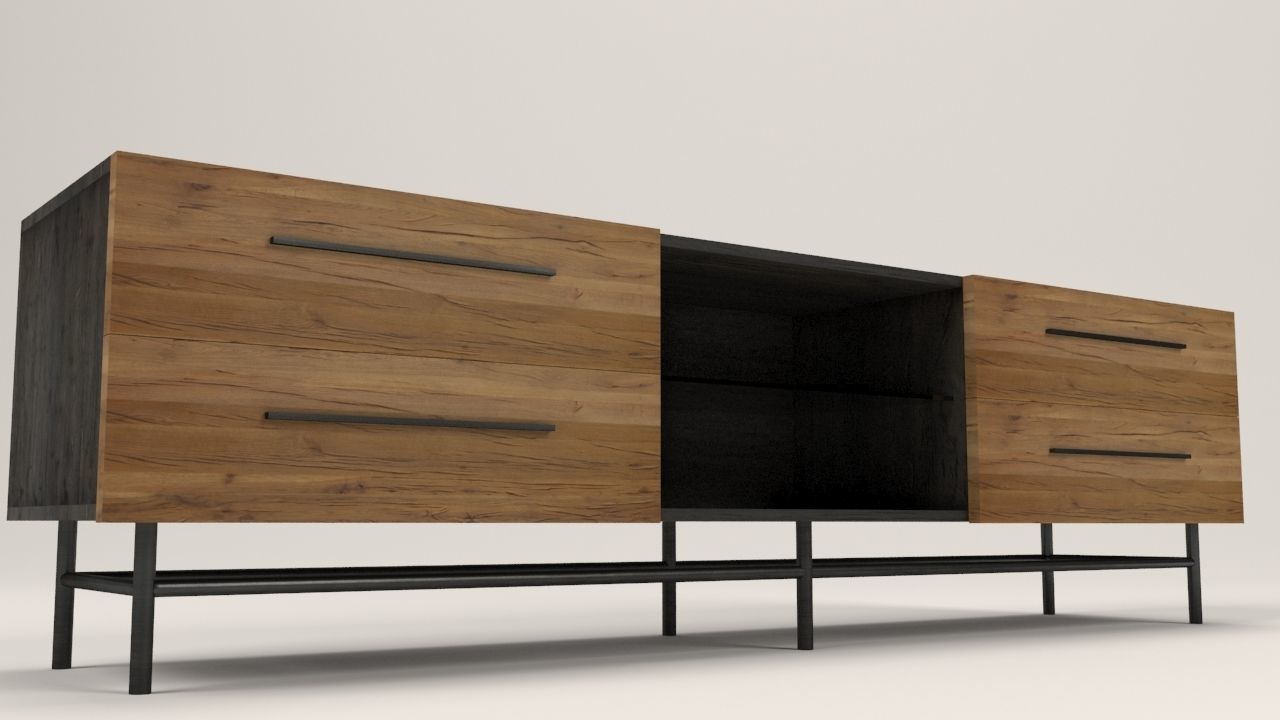 Arimo TV cabinet with drawers Low-poly 3D model_6