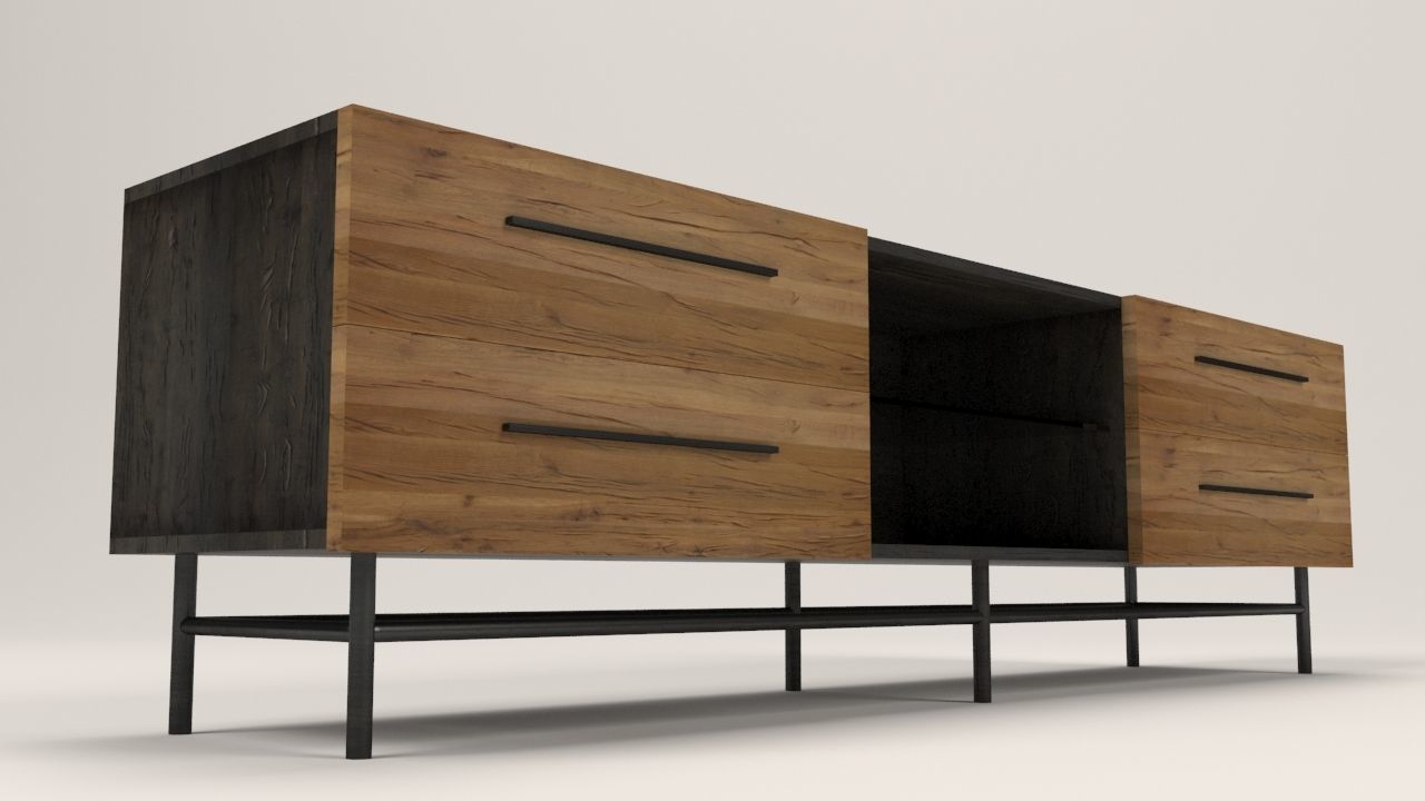 Arimo TV cabinet with drawers Low-poly 3D model_5