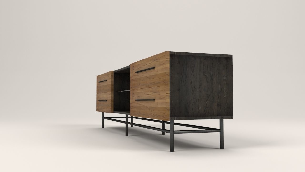 Arimo TV cabinet with drawers Low-poly 3D model_13