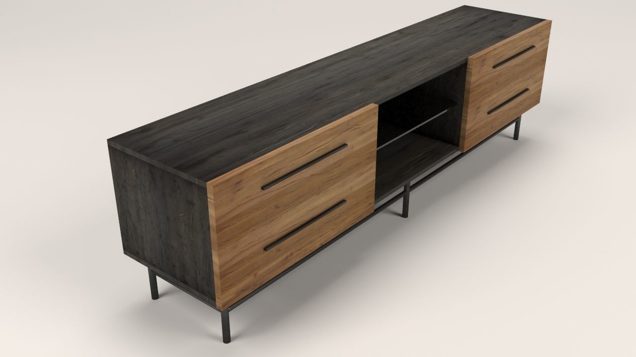 Arimo TV cabinet with drawers Low-poly 3D model_8