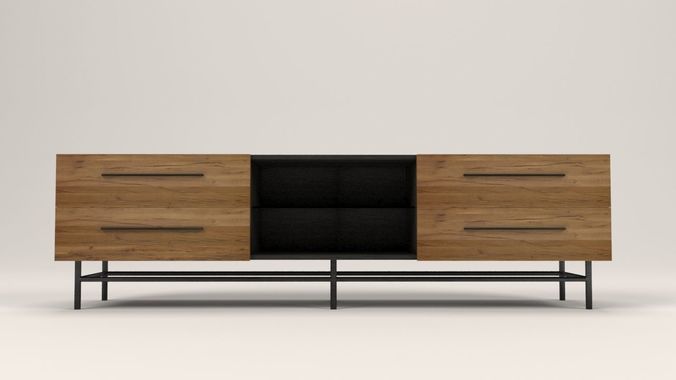 Arimo TV cabinet with drawers Low-poly 3D model