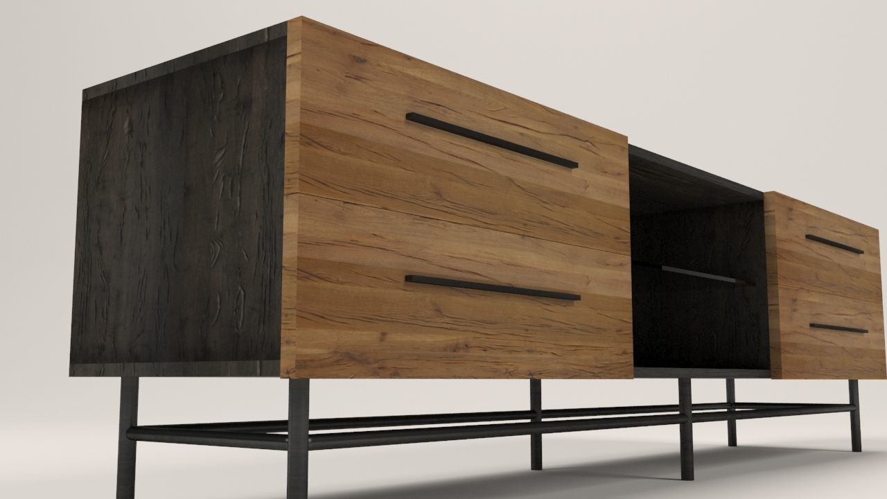 Arimo TV cabinet with drawers Low-poly 3D model_7