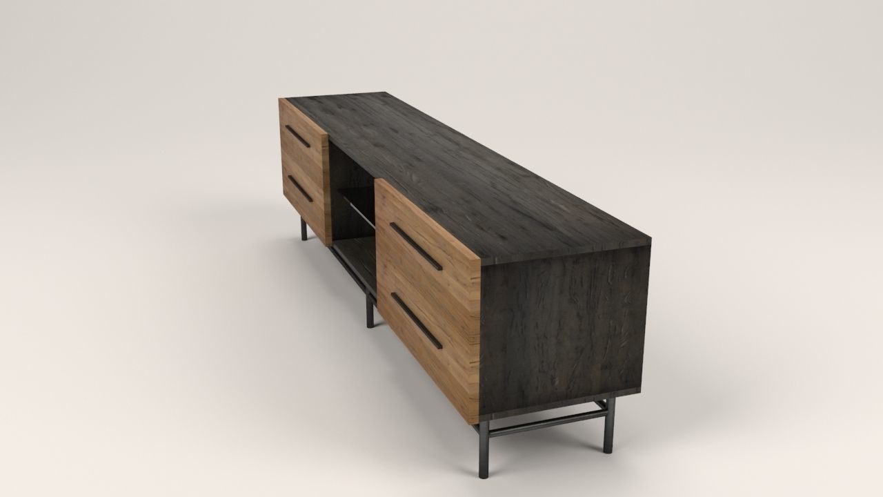 Arimo TV cabinet with drawers Low-poly 3D model_14