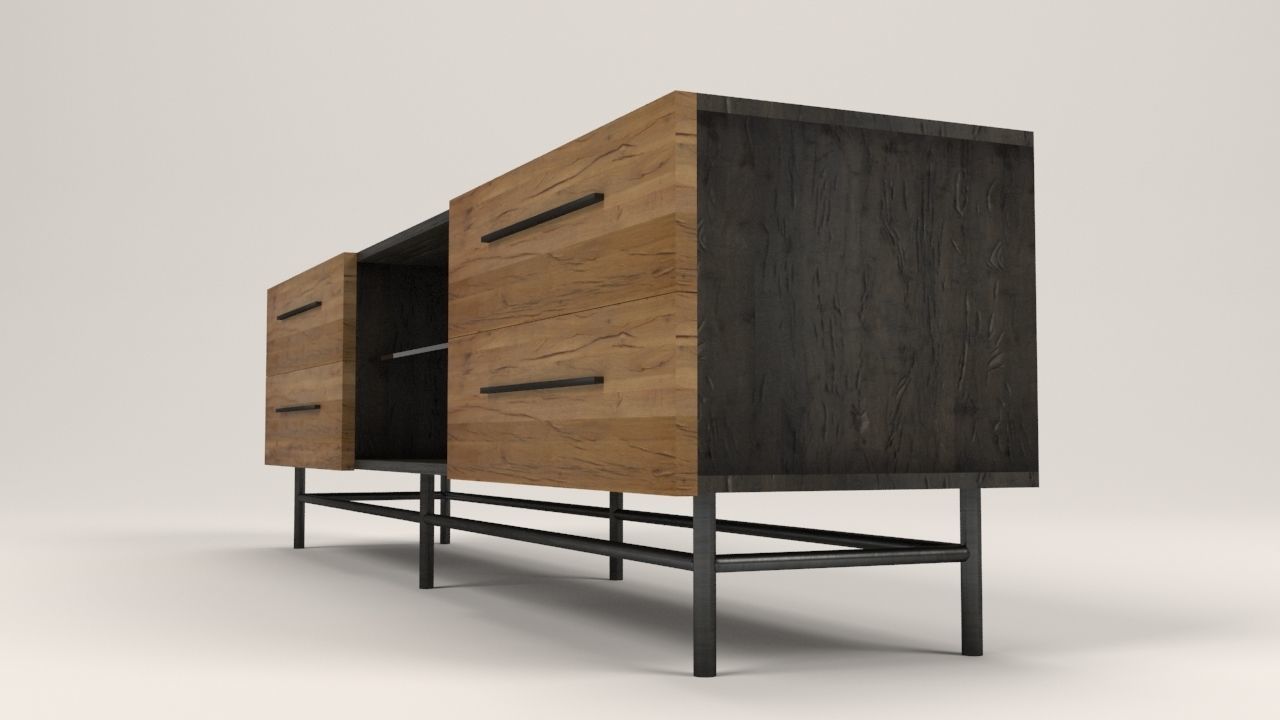 Arimo TV cabinet with drawers Low-poly 3D model_1