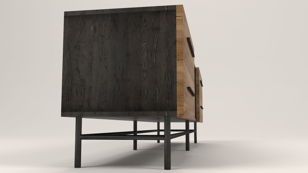 Arimo TV cabinet with drawers Low-poly 3D model_2