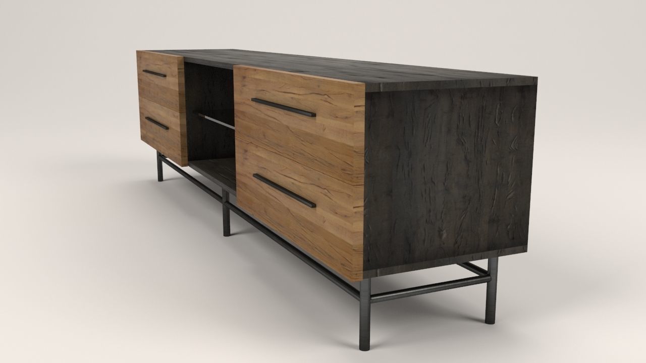 Arimo TV cabinet with drawers Low-poly 3D model_19