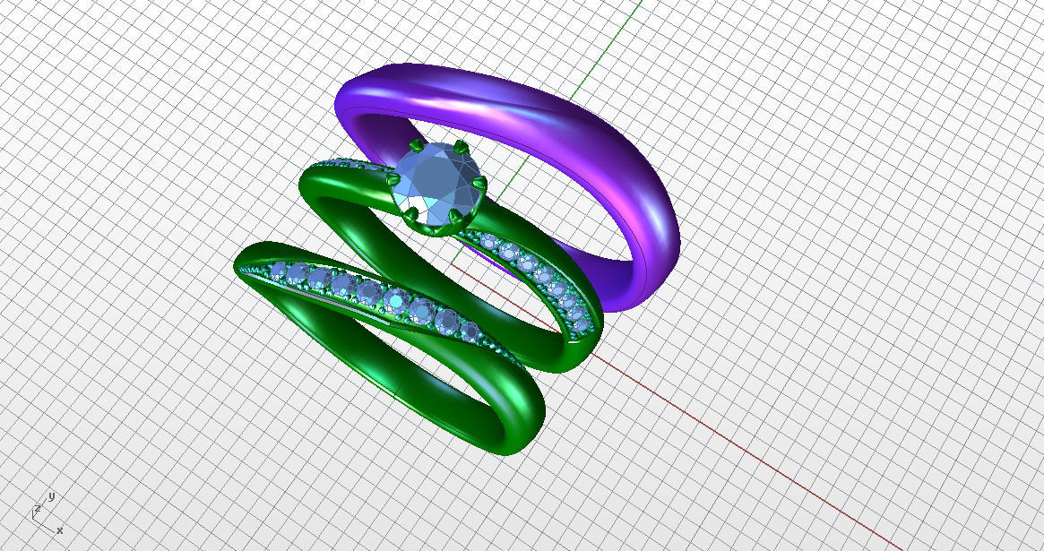 Couple ring 004 cad file 3D print model_3