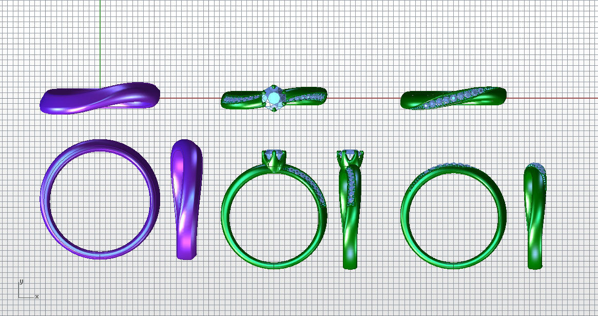 Couple ring 004 cad file 3D print model_4