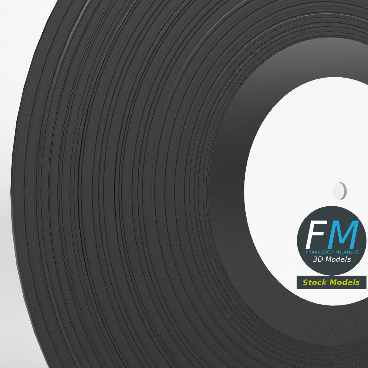 Vinyl Phonograph Record Low-poly 3D model_3