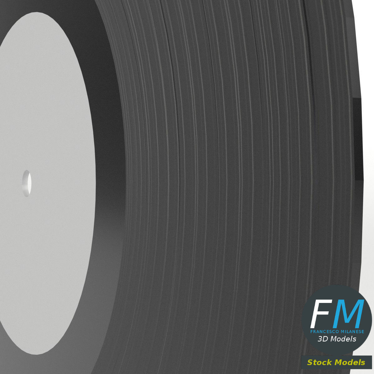 Vinyl Phonograph Record Low-poly 3D model_4