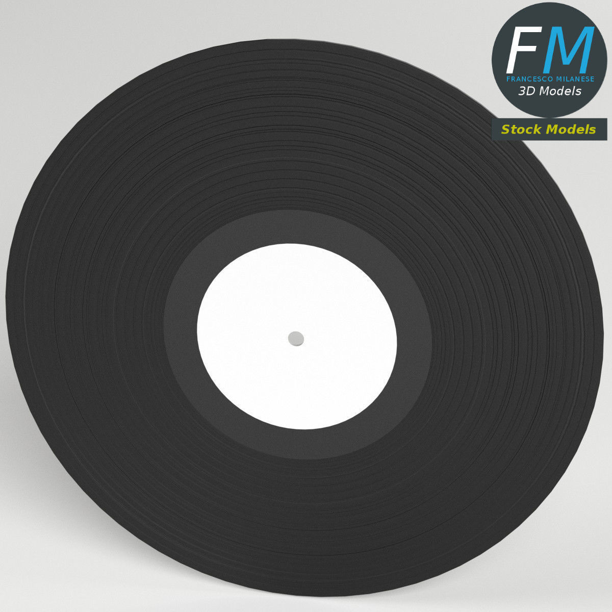 Vinyl Phonograph Record Low-poly 3D model_2