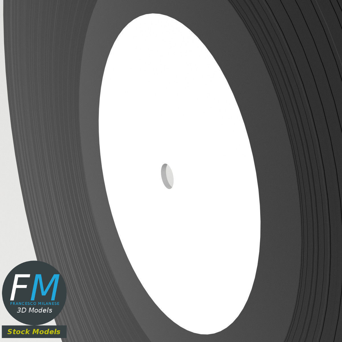 Vinyl Phonograph Record Low-poly 3D model_5