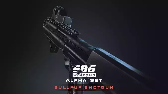 SBG Bullpup Shotgun Low-poly 3D model