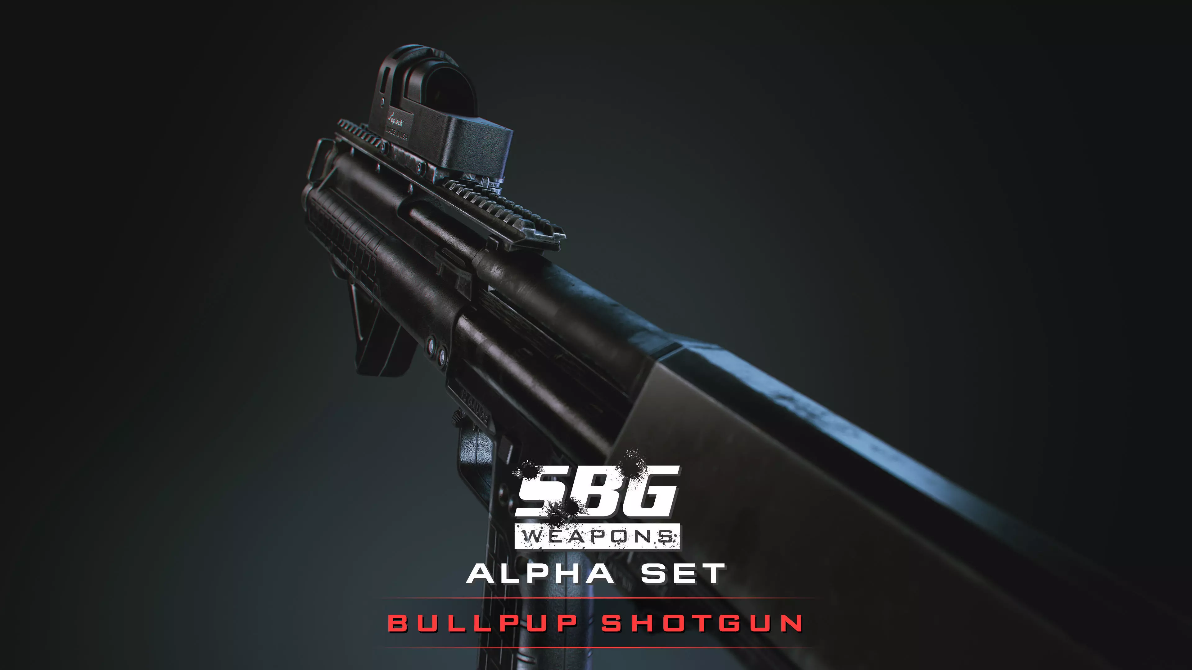 SBG Bullpup Shotgun Low-poly 3D model_0
