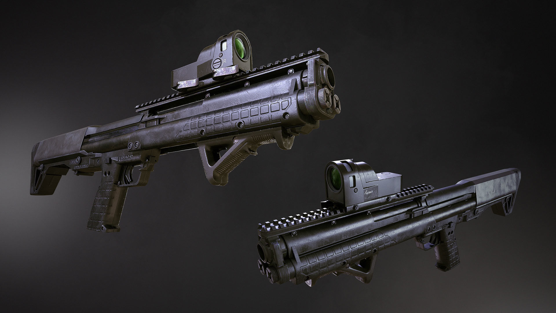 SBG Bullpup Shotgun Low-poly 3D model_4