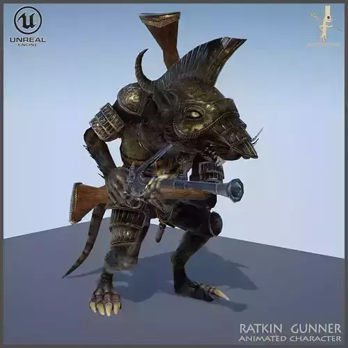 Ratkin Armored Gunner Light Version Low-poly 3D model