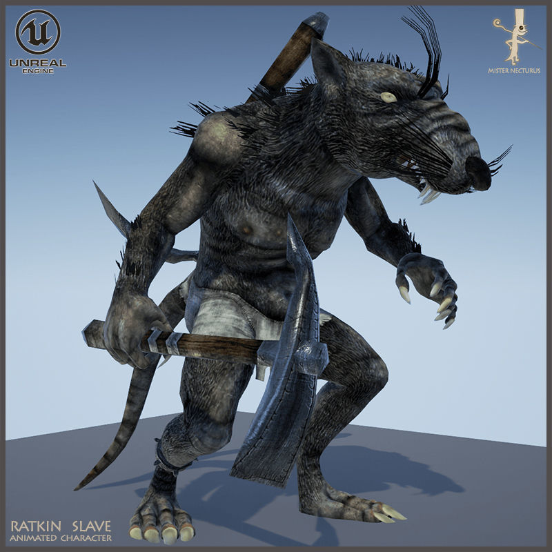 Ratkin Slave Light Version Low-poly 3D model_2
