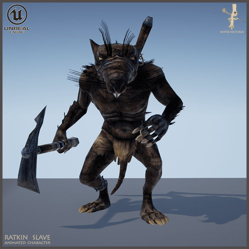 Ratkin Slave Light Version Low-poly 3D model_3