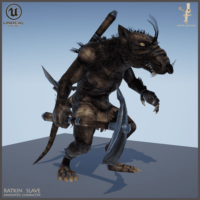 Ratkin Slave Light Version Low-poly 3D model_4
