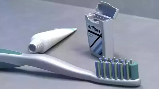 Toothbrush and dental floss