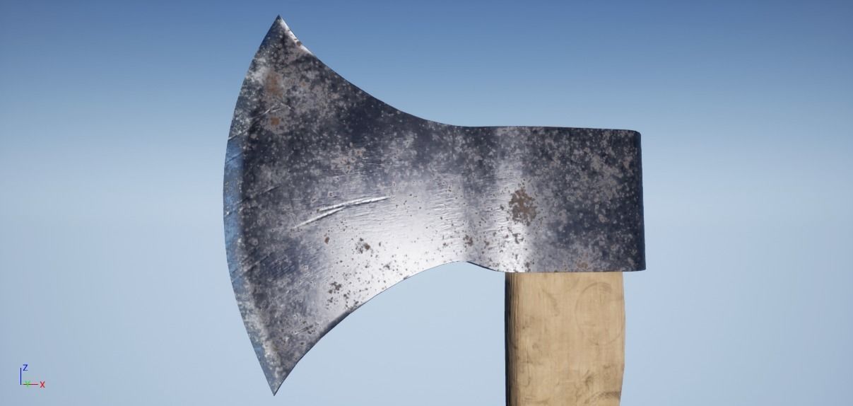 The Axe Low-poly 3D model_4