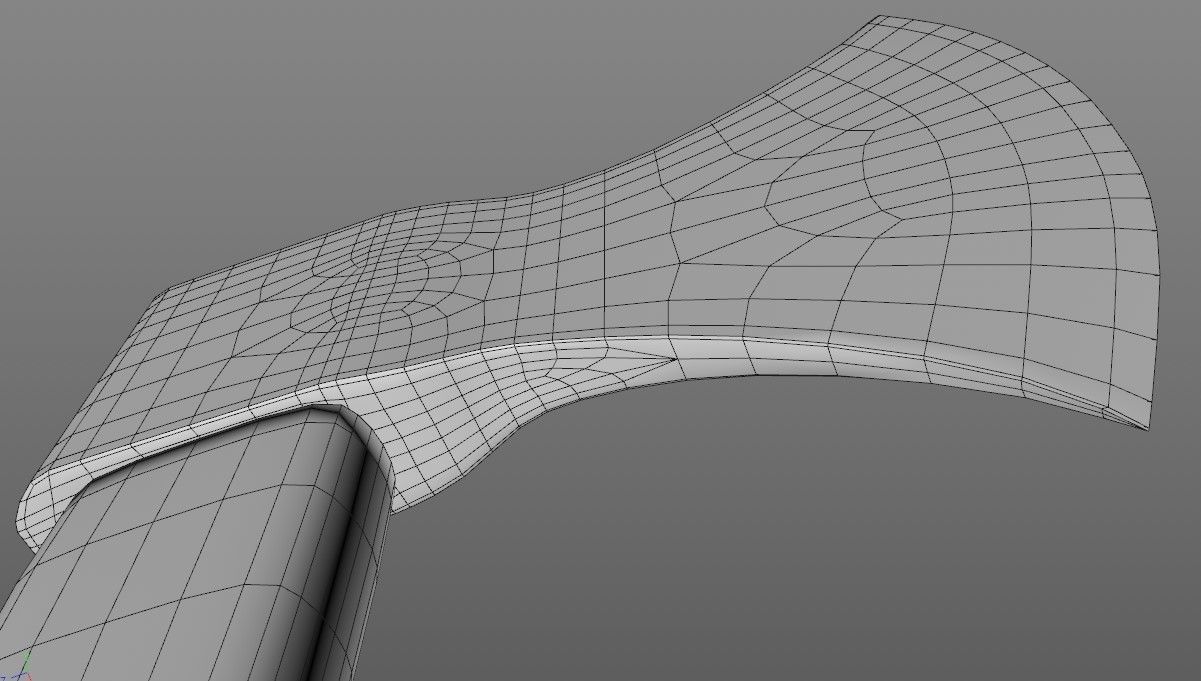 The Axe Low-poly 3D model_10