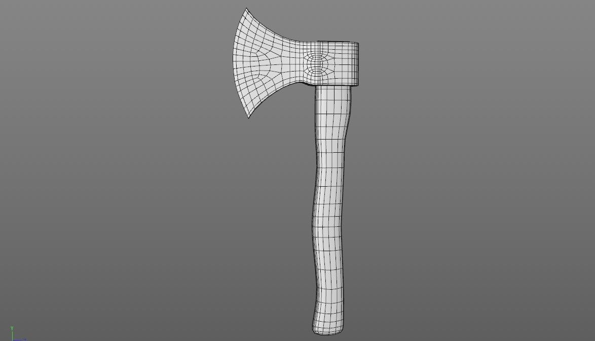 The Axe Low-poly 3D model_7