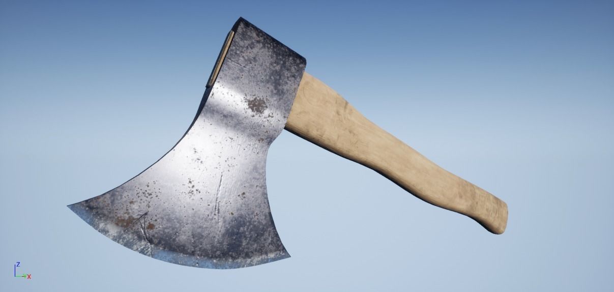The Axe Low-poly 3D model_5