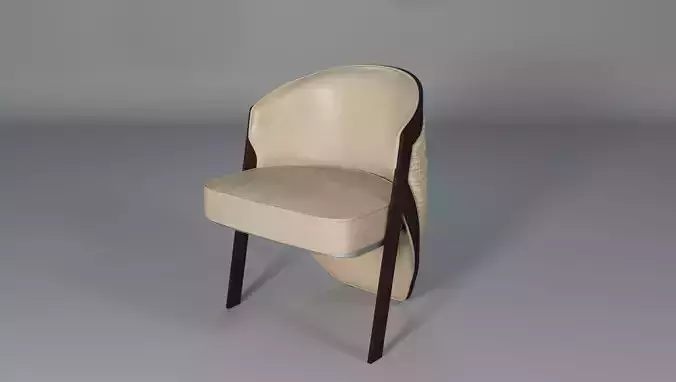 Lucky set leather chair with wooden legs