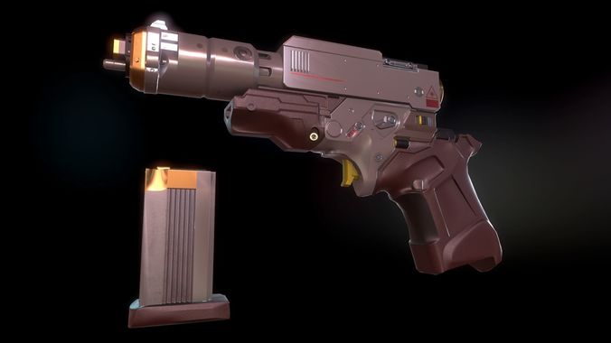 Electric gun Low-poly 3D model