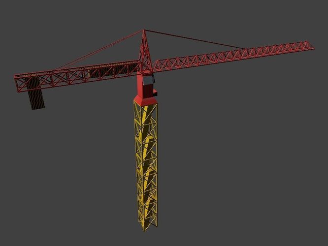 Bilding crane Low-poly 3D model