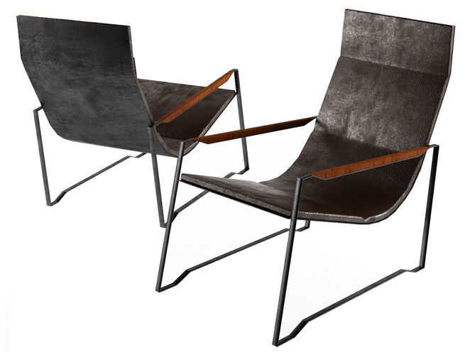 Lounge Chair Based in Eames Chair Low-poly 3D model
