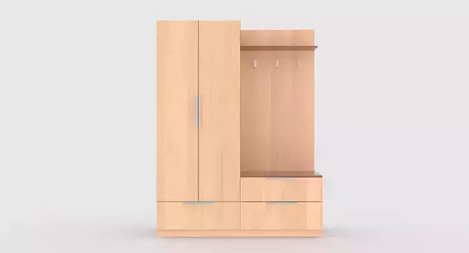 hallway 6 wooden wardrobe with two drawers