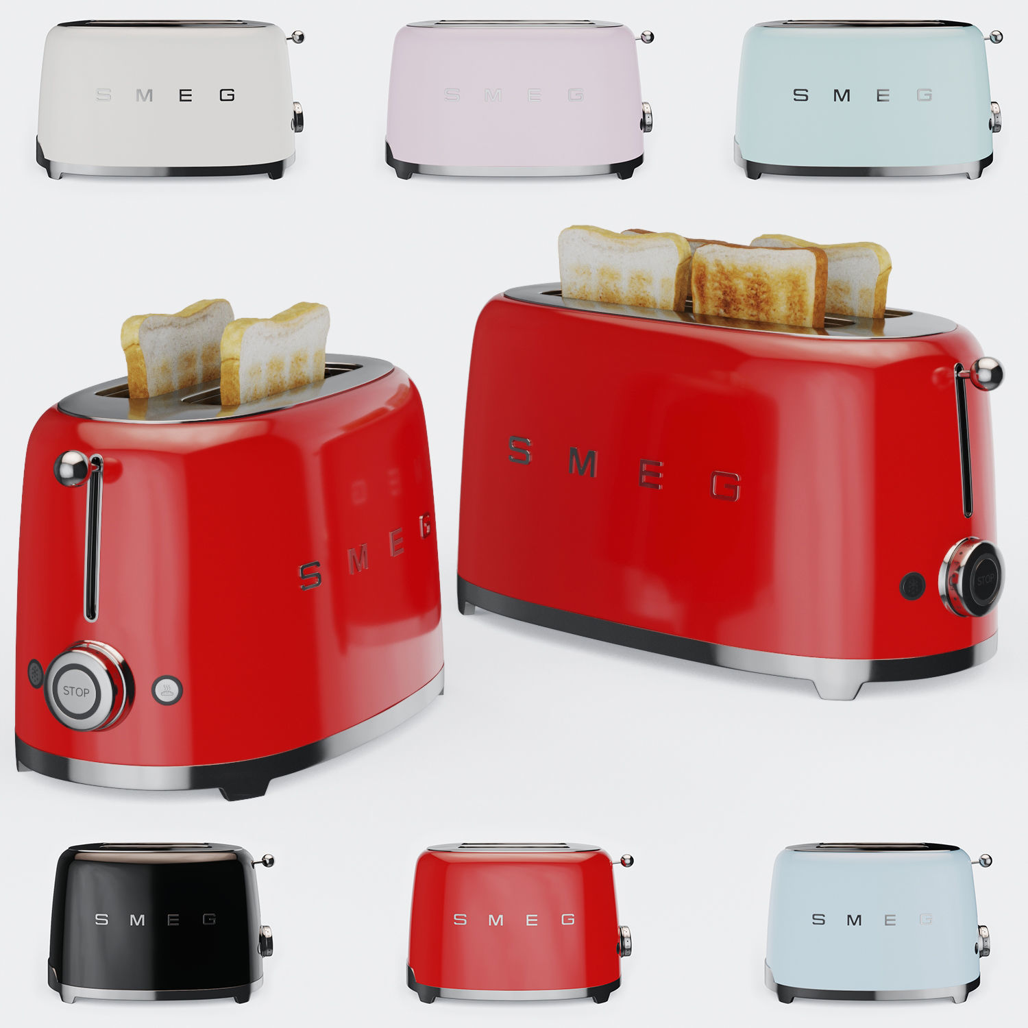 Smeg Toaster TSF01 and TSF02 3D model_0