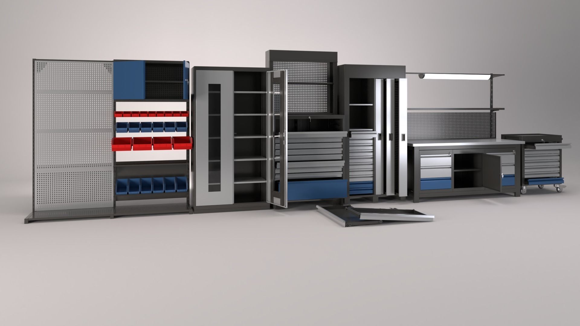 Industrial Furniture Set 3D model_13