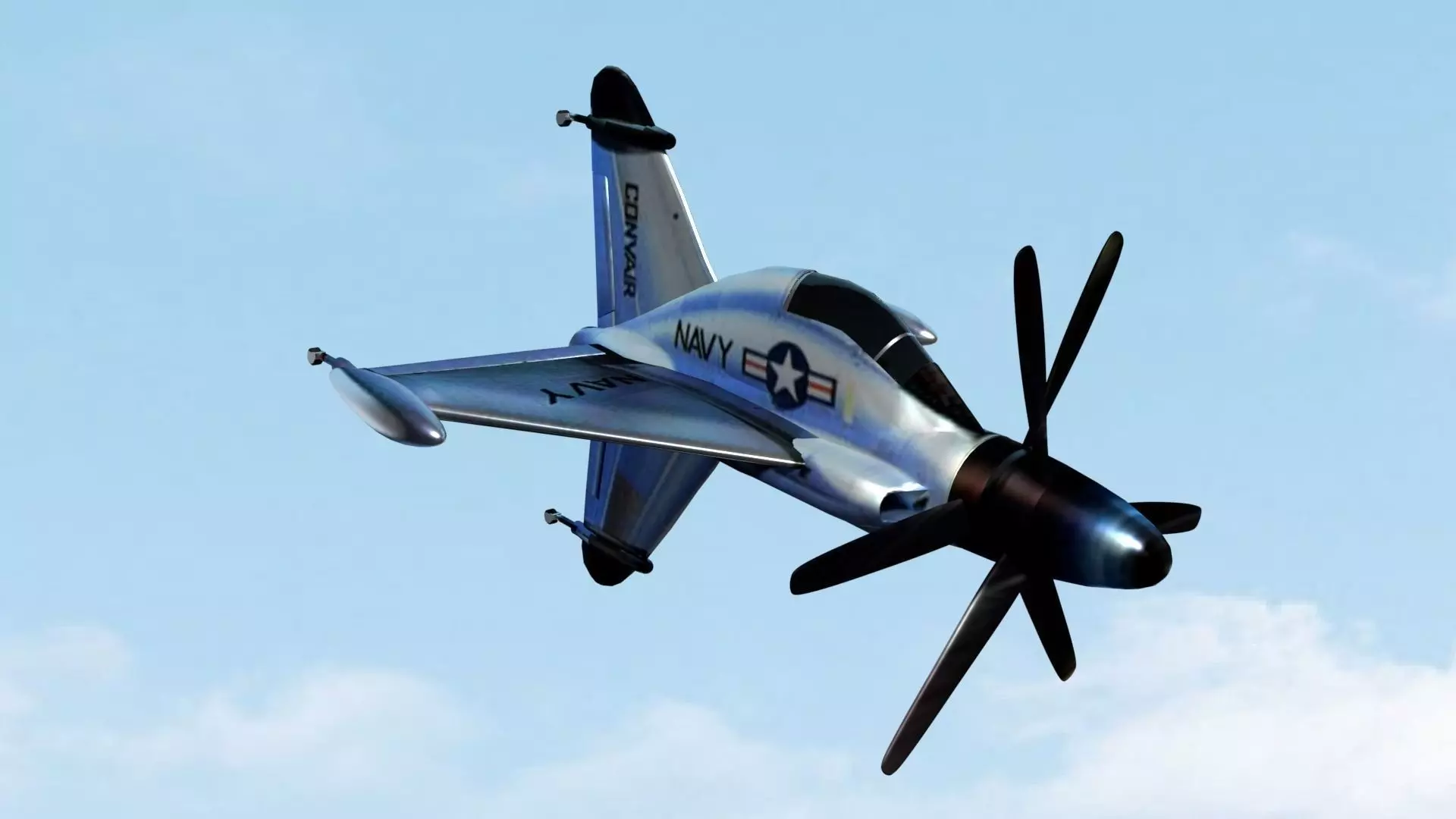 Lockheed XFY-1 Pogo VTOL Aircraft 3D model_0